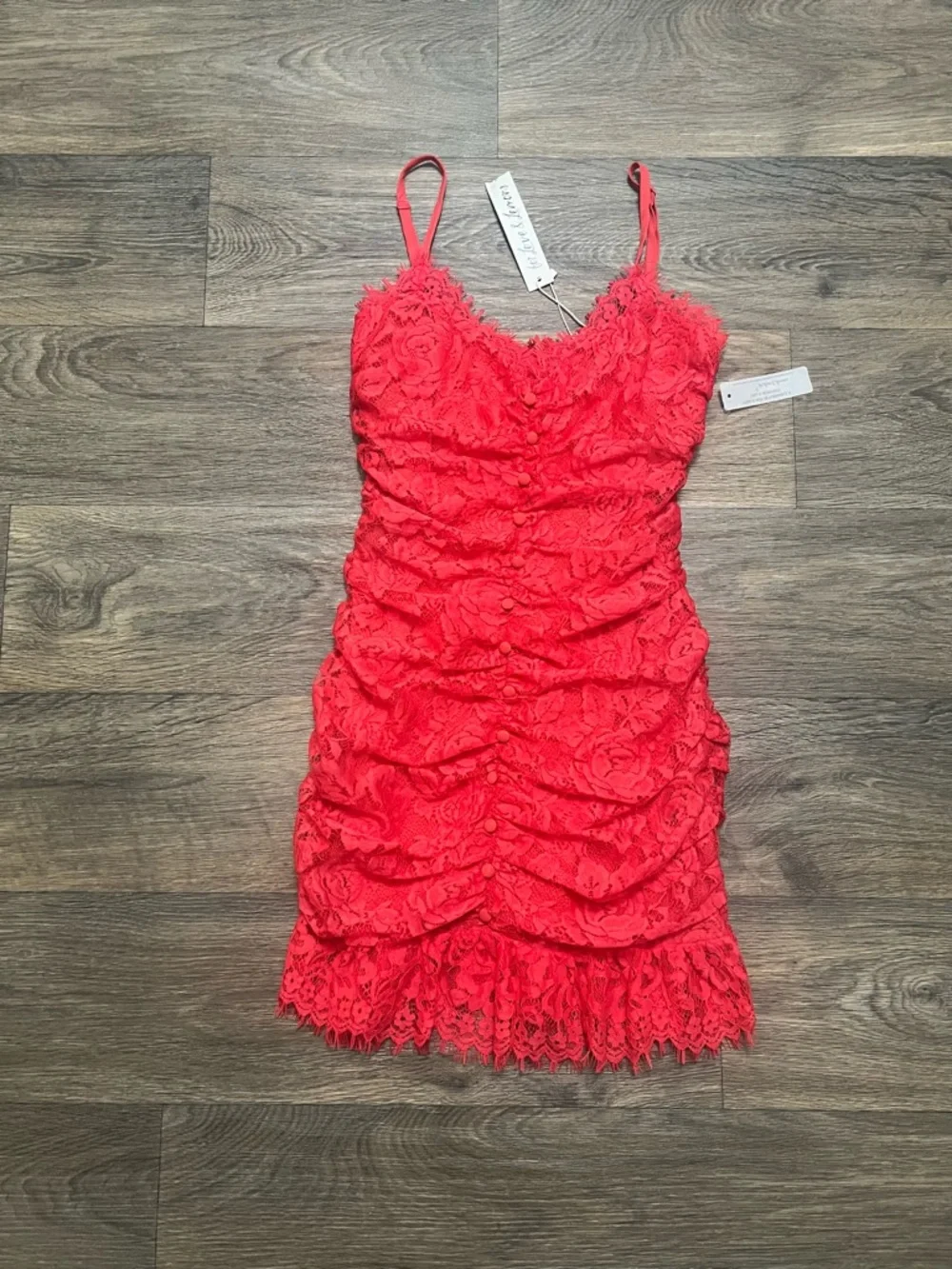 NEW For Love & Lemons Della Mini Dress Size Small Red NWT Lace